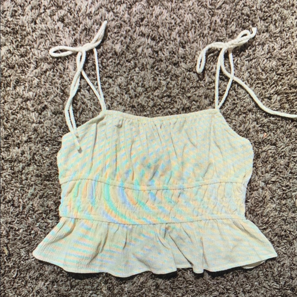 Forever 21 Multicolored Smocked Peplum Camisole Top